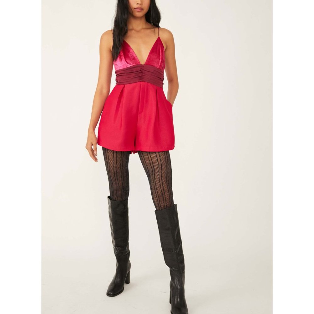 🎉LAST CHANCE🎉 NWT Free People Sylkie Romper / Moxie - Picture 2 of 9